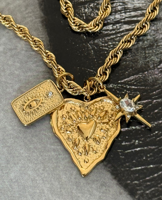 GOLDEN LUCKY HEART NECKLACE