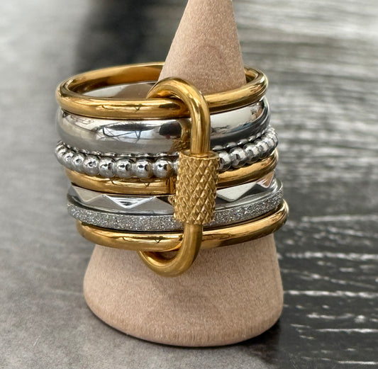 LAYERED SEVEN RING (SIZE 9)