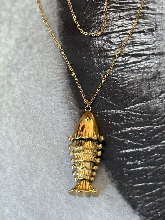 GOLDEN FISHBONE NECKLACE