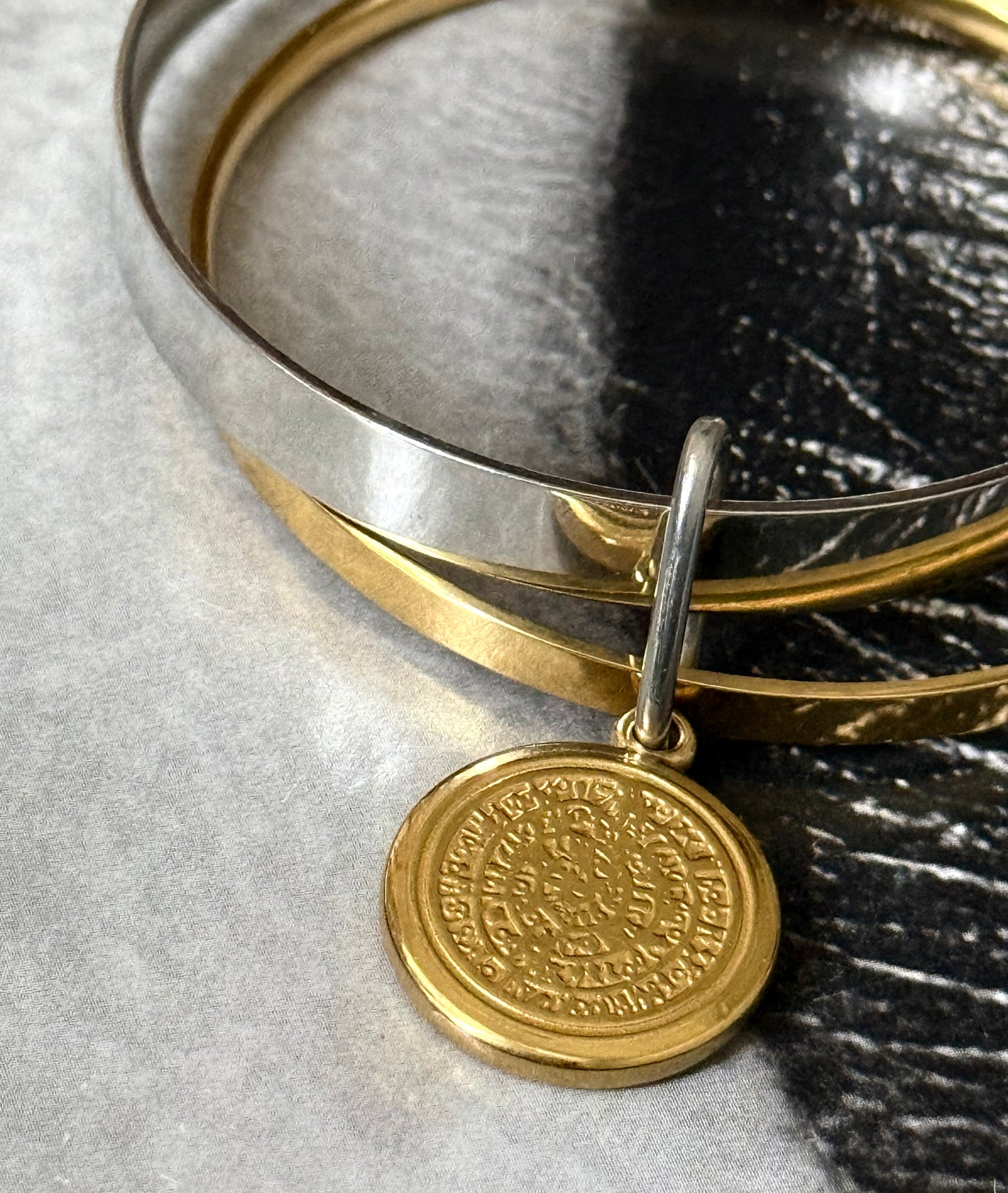 PHAISTOS GOLD DUAL BANGLE