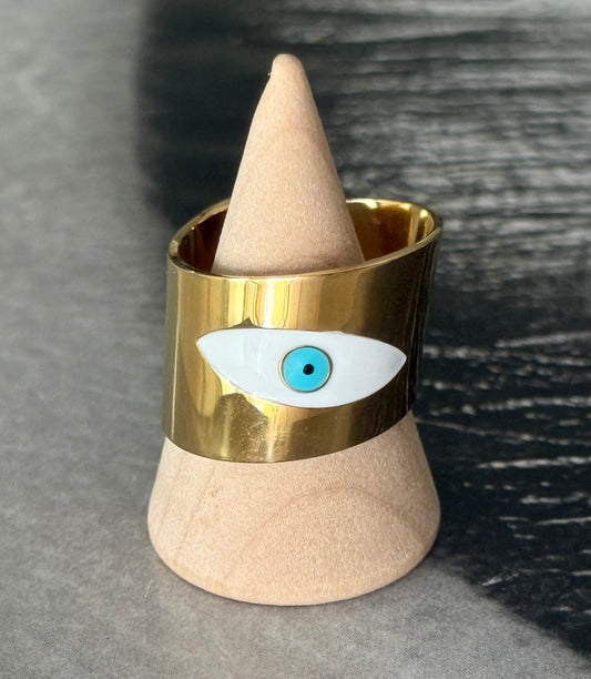 EVIL EYE CUFF RING
