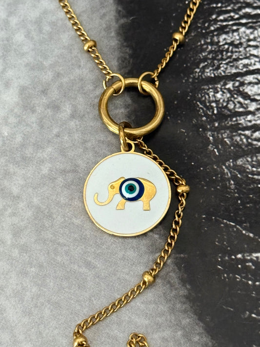 LUCKY ELEPHANT LARIAT NECKLACE