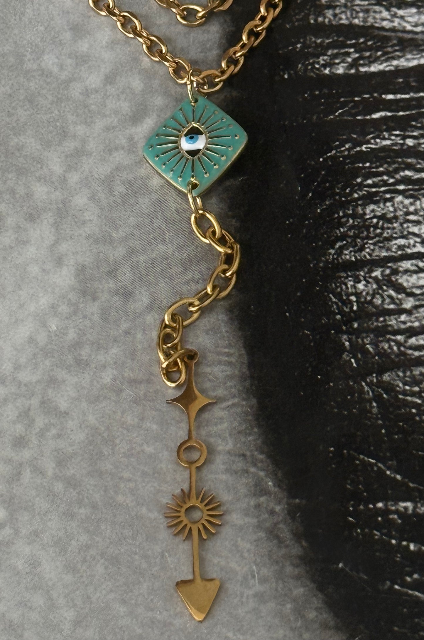 EVIL EYE GREEN NECKLACE