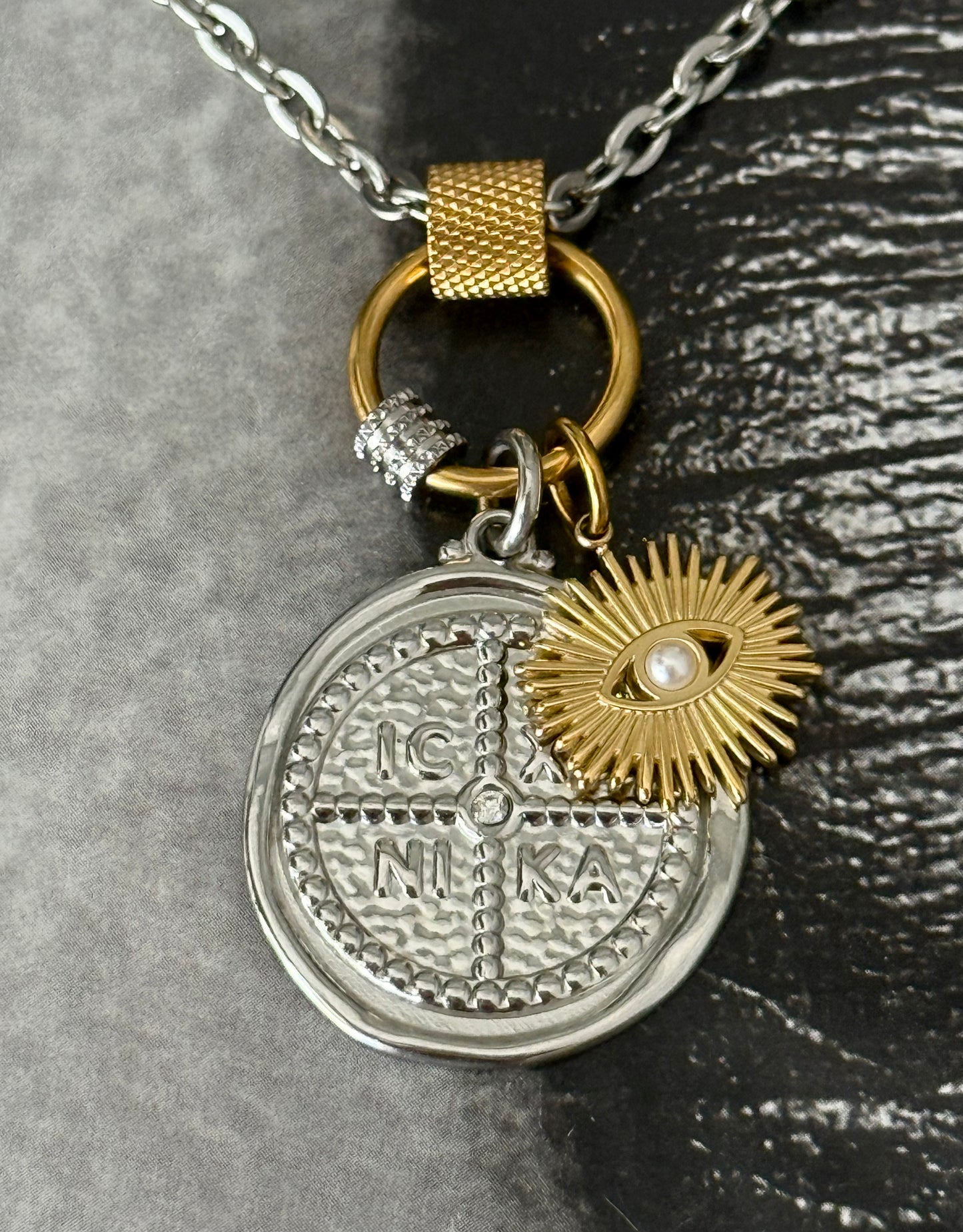DUAL TONE COIN NECKLACE