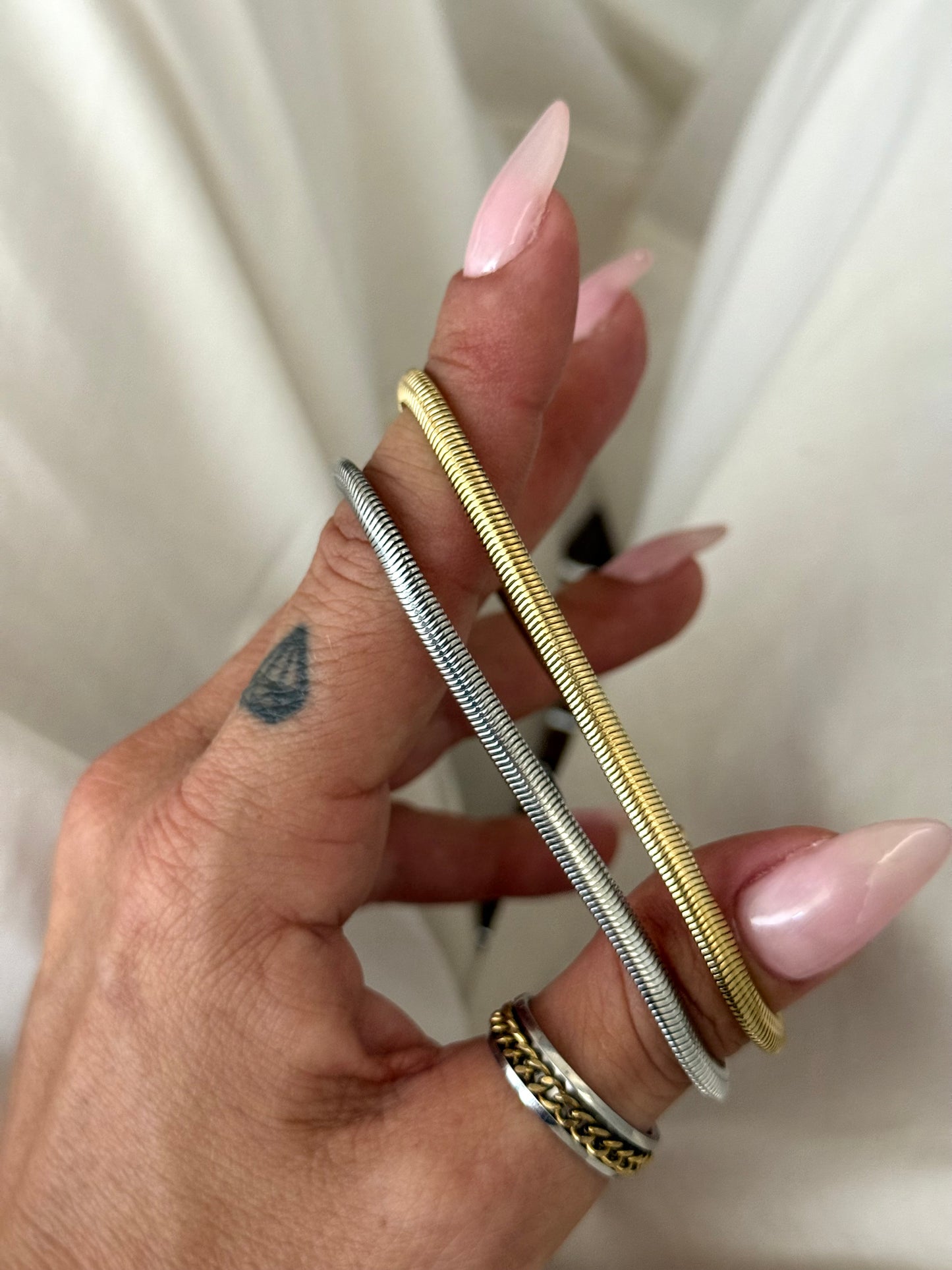 SILVER SNAKE ANKLET