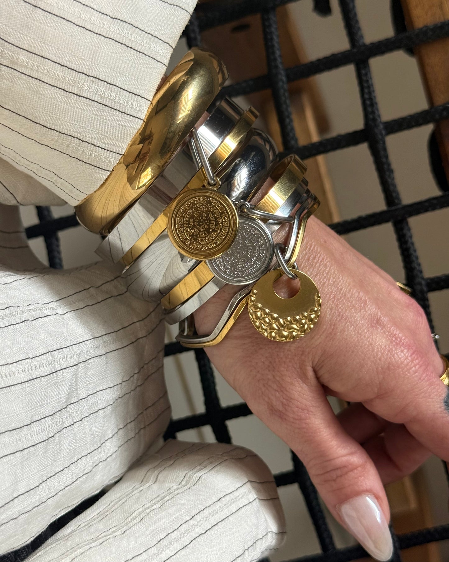 PHAISTOS GOLD DUAL BANGLE
