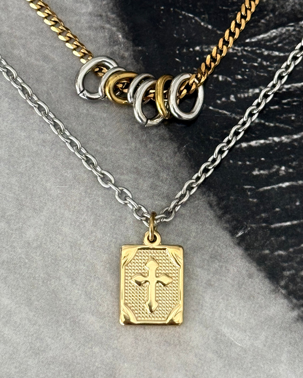 DOUBLE CROSS NECKLACE