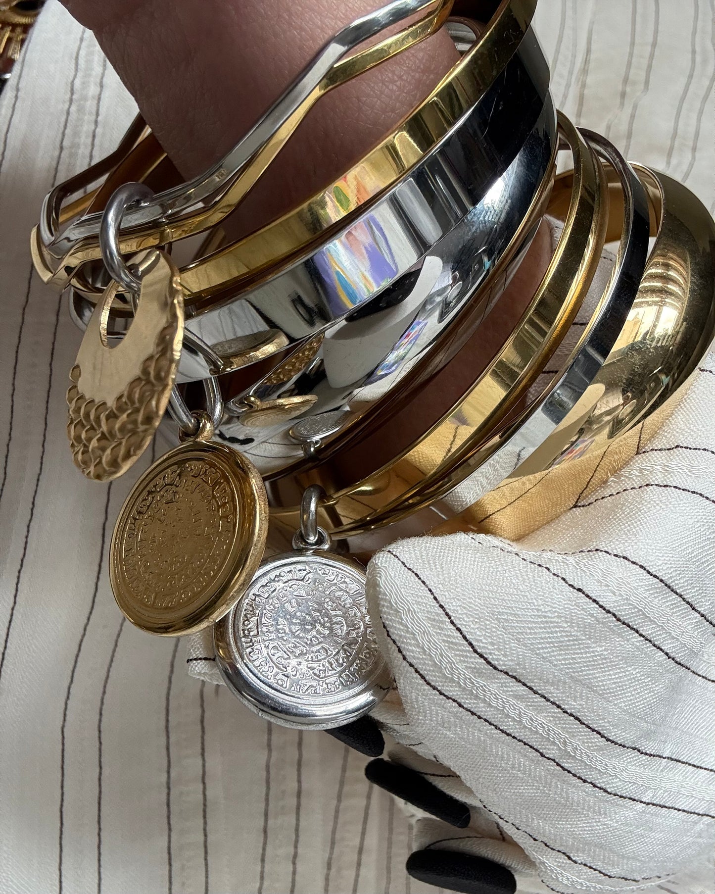 PHAISTOS GOLD DUAL BANGLE