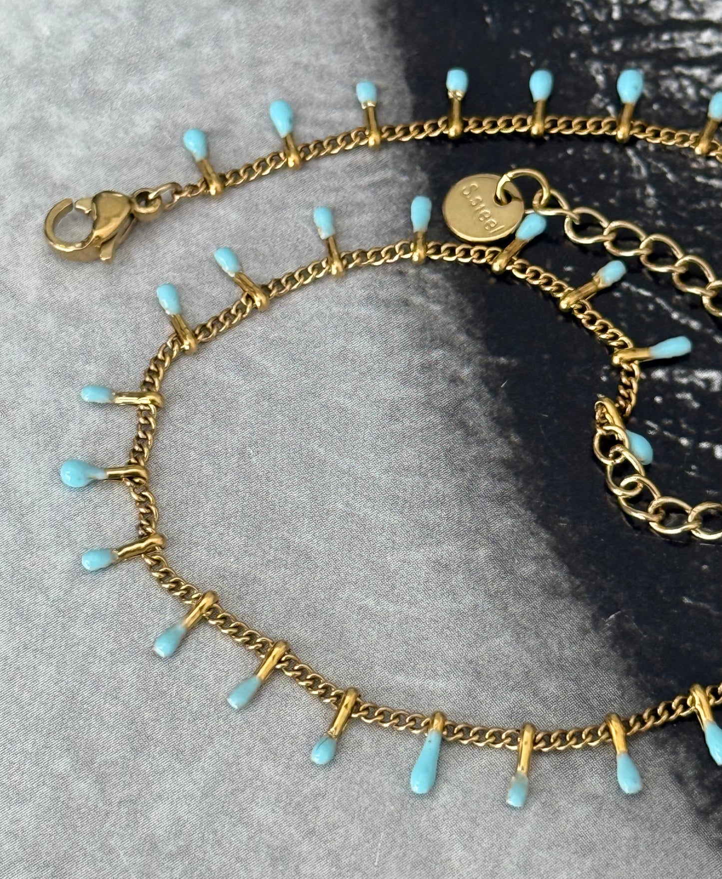 TURQUOISE GOLD ANKLET