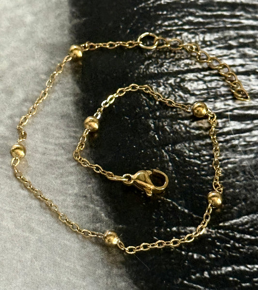 GOLD CANDY BEADS ANKLET