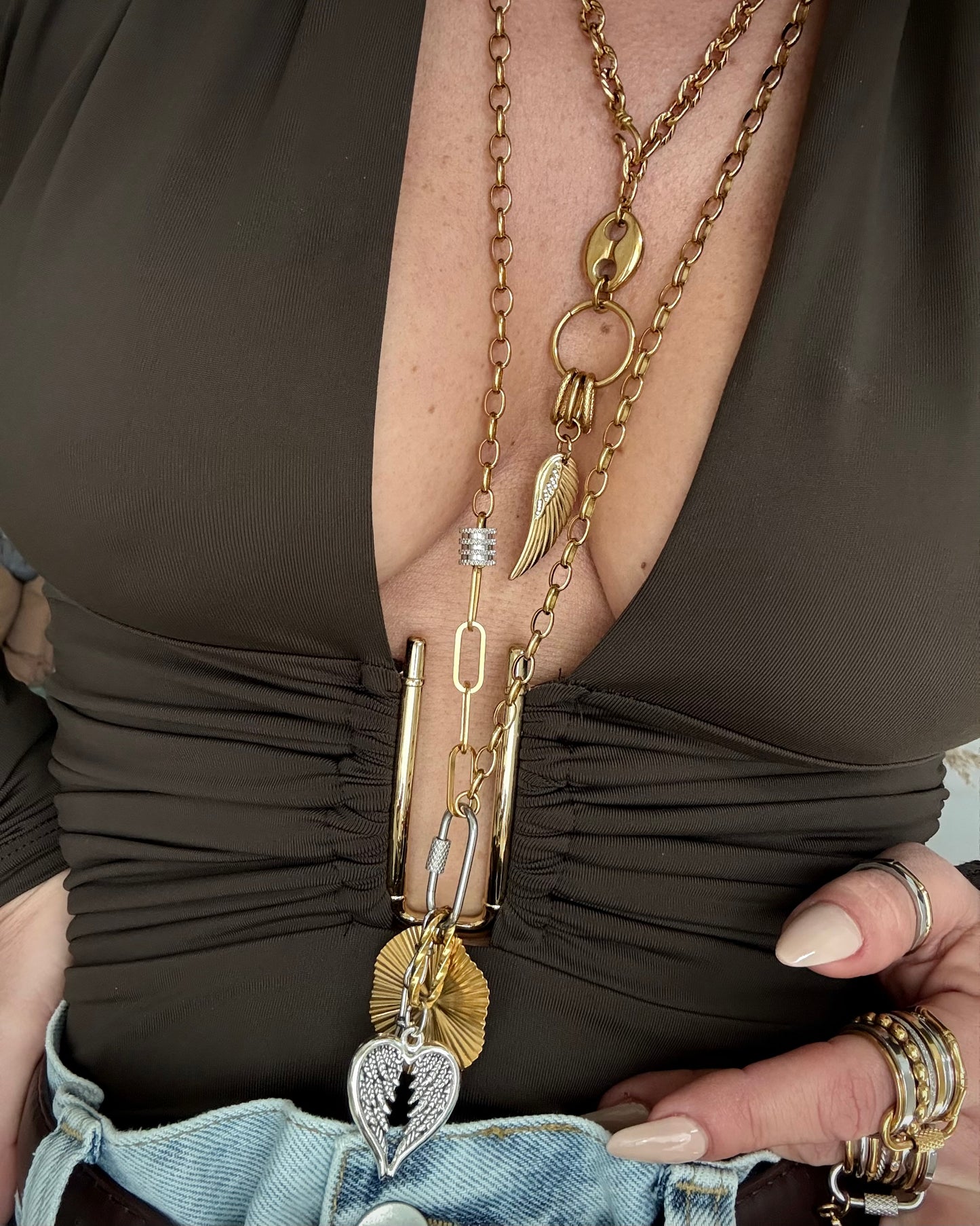 HEART & WING STATEMENT NECKLACE