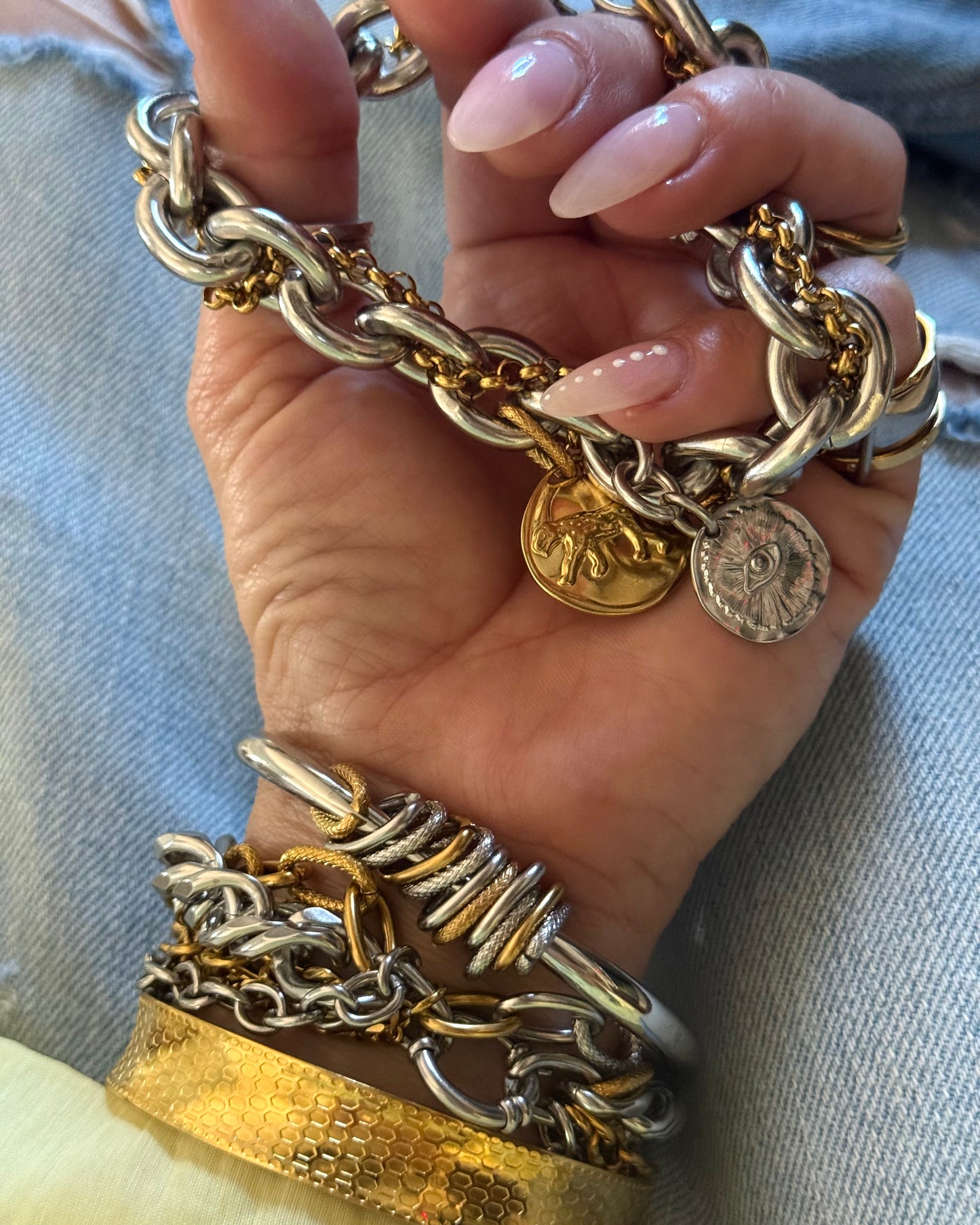 DOUBLE CHAIN CHUNKY BRACELET
