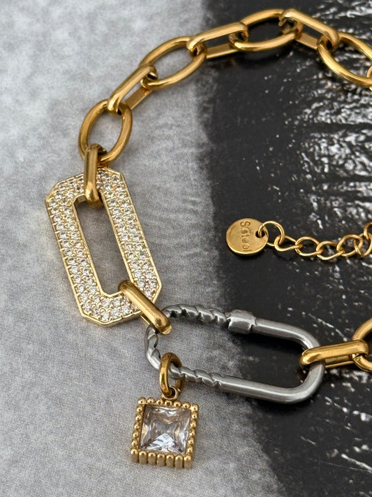 MIXED METAL GOLD BRACELET
