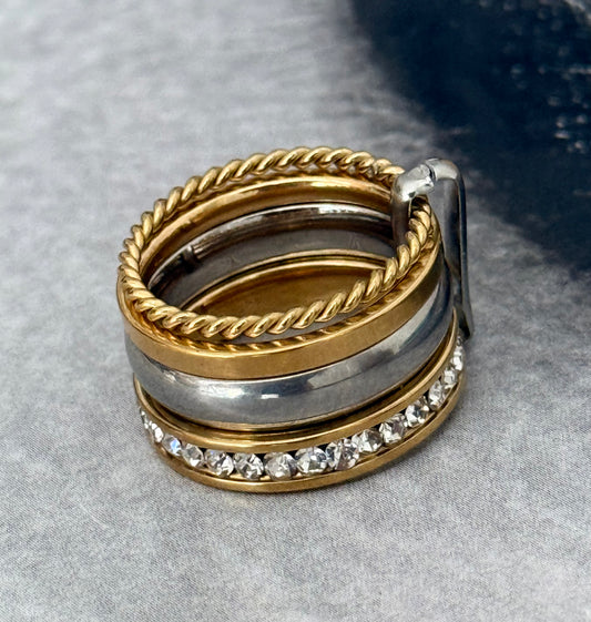 MIXED METAL RING (Size 7 & 8)